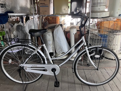 638、ママチャリ26インチシルバー