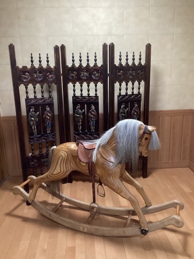 英国製　ロッキング木馬