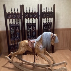 英国製　ロッキング木馬の画像