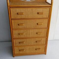 ☆美品 人気の籐家具　5段引出し収納☆