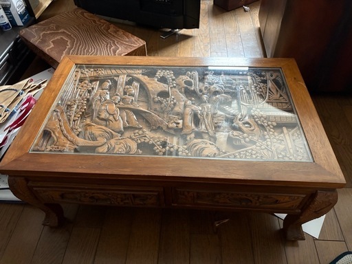 木彫りローテーブル
