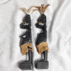 アジア雑貨 男の子･女の子ペア 置物の画像