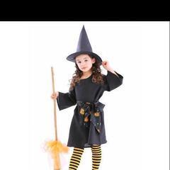 【中古美品】魔女ハローウィンコスチューム3点セット 140cmの画像
