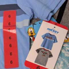 【値下げしました】【新品】ディズニー・ミッキーTシャツ・２枚セット・サイズ６の画像