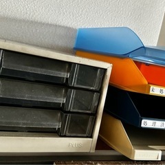 中古オフィスレターケース&デスクトレイ