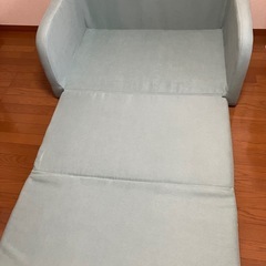【5月末引取限定】特別価格！美品！ソファーベッド（3WAY／クッション付き）ティールブルーの画像
