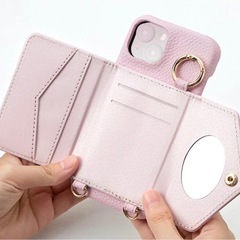 iPhone13ケース 収納、ストラップ付き の画像