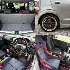 アルトワークスMT車⭐️車検R9年5月‼️カスタム‼️フルバケ⭐️マフラー⭐️GTウイング⭐️ナビ⭐️テレビ⭐️HA36Sの画像