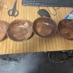 木の皿　中古４個セット