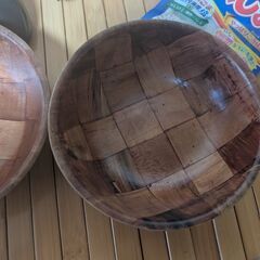 木の皿　中古４個セットの画像