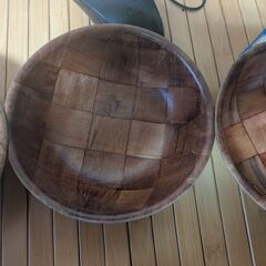 木の皿　中古４個セットの画像