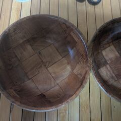 木の皿　中古４個セットの画像