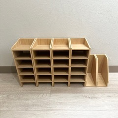 無印良品 木製小物ラック5段・木製レタースタンド 6個セット 