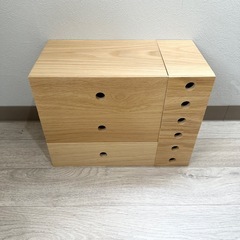 無印良品  木製小物収納１段・木製小物収納６段  4個セット