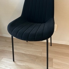ベルベット調ブラックダイニングチェア