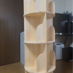 新品 組み立て済み 絵本棚 回転式 