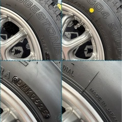 ㊹軽トラ・箱バン用の新品ゴツゴツタイヤと中古美品ホイールと新品ナット付きの画像