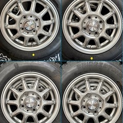 ㊹軽トラ・箱バン用の新品ゴツゴツタイヤと中古美品ホイールと新品ナット付きの画像