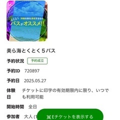 【美ら海とくとく5パス 譲ります】   
