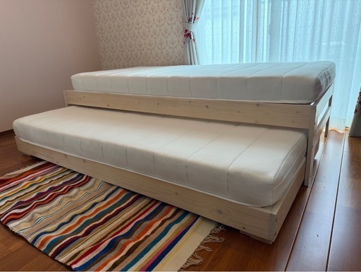 【家具】IKEAのスタッキングベッド　& マットレス(美品)