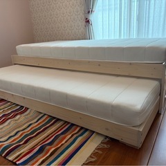 【家具】IKEAのスタッキングベッド　& マットレス(美品)