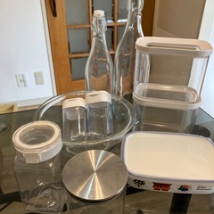 【中古】10個セット　保存容器　耐熱　ガラス　蓋付き容器