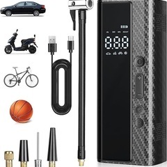 電動空気入れ 車 バイク 自転車 USB充電式 エアーコンプレッ...
