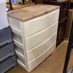 万代店 ウッドトップ4段チェスト
