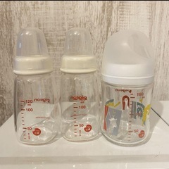 Pigeon 哺乳瓶 ガラス スリムタイプ 120ml 160ml 3本セットの画像