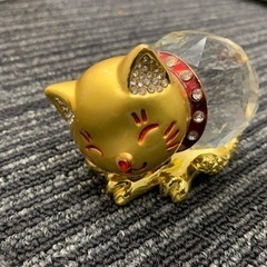 猫サマ水晶　金運置き物　箱無しの画像