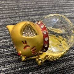 猫サマ水晶　金運置き物　箱無し
