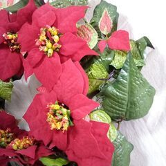 ☆ポインセチア リース 造花の画像