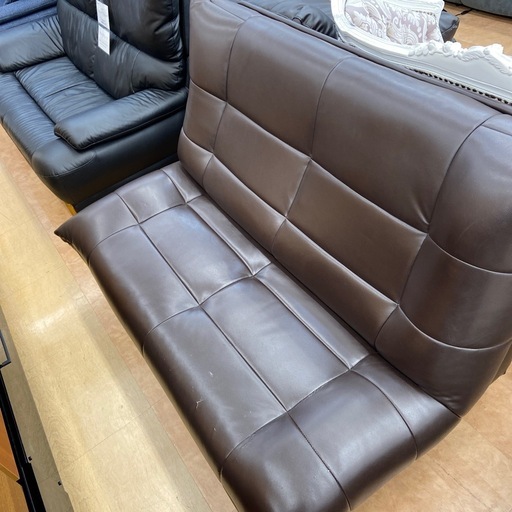 2人掛けソファー　合皮　ブラウン　税込13200円入荷致しました！