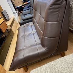 2人掛けソファー　合皮　ブラウン　税込13200円入荷致しました！の画像