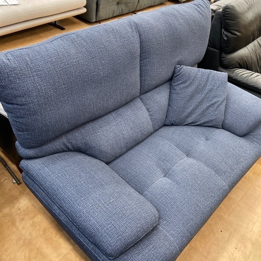 2人掛けソファー　ファブリック　ブルー×ブラウン　税込11000円入荷致しました！