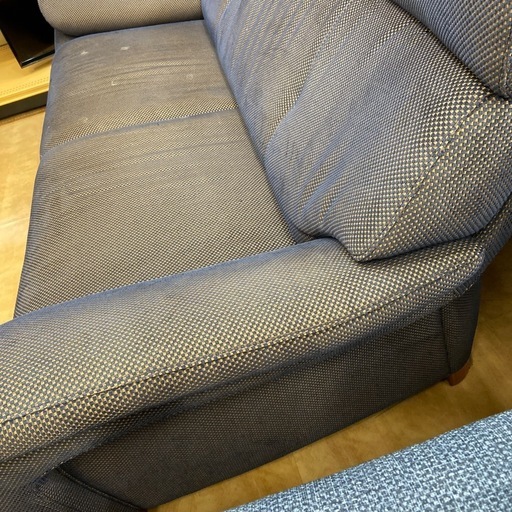 2人掛けソファー　karimoku ファブリック　グレー×ブルー　税込33000円入荷致しました！