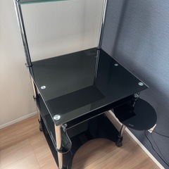 ガラステーブル　ブラック