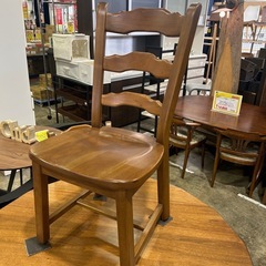 円卓 木製ダイニングテーブル＆チェア6点セットの画像