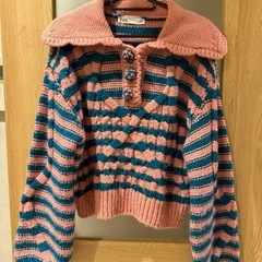 ZARA ストライプ ボタン付き セーター