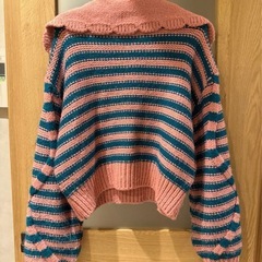 ZARA ストライプ ボタン付き セーターの画像