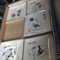 手書き、各皿、5枚入れ、12x12、未使用、ギフト品、