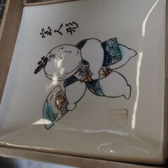手書き、各皿、5枚入れ、12x12、未使用、ギフト品、の画像