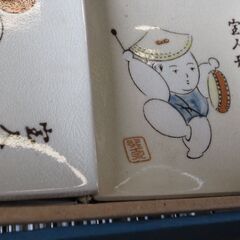 手書き、各皿、5枚入れ、12x12、未使用、ギフト品、の画像