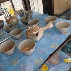 ★ジモティー割あり★荻焼　和楽　茶器6客揃　箱有り　 高さ(H)...
