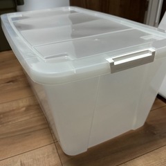【３個セット】アイリスオーヤマ透明収納ケース　ローラ付き
