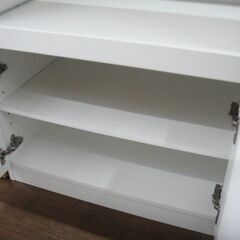 キッチンカウンター 食器棚 白 1～2人用の画像