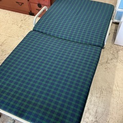 K2505-762 折りたたみシングルベッド チェック柄 中古 ...