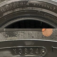 【走行短め】DUNLOP WINTER MAXX LV01 165/80R14 97/95N LT 14インチ スタッドレス 4本 24年製 ADバン等　(MTD991)クレジットカード QRコード決済可能の画像