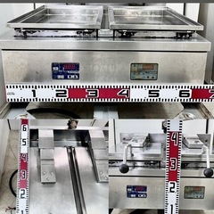 直接引き取り5%OFF　ニチワ 卓上自動餃子焼機 2011年製 幅650×奥行き600×高さ240(ﾊﾞｯｸｶﾞｰﾄﾞ360)mm 三相200V 餃子 電気餃子焼き機 飲食店 店舗用品 厨房機器 411122の画像