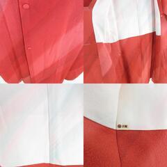 道行 ぼかし文様 グラデーション 赤桃色 正絹 着物コート 和装用 ちりよけ 身丈91cmの画像